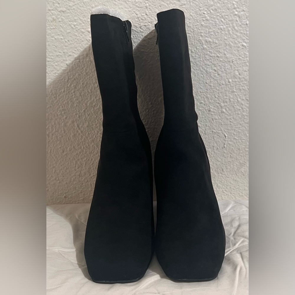 Nib Liliana Squared Toed Ankle Booties Size 10 Bl… - image 1